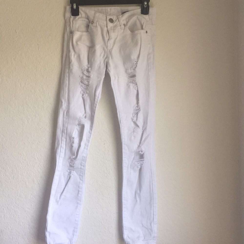 White ripped jeans